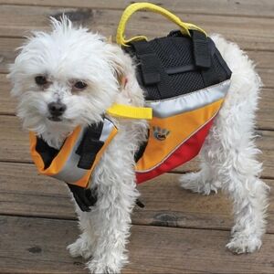 NWOT MTI Underdog Dog Life Jacket Red/Mango Sz XS toy puppy water float vest